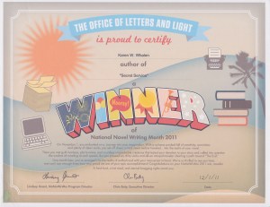 NaNoWriMo Winner Certificate 2011